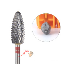 Professional Electric Nail Drill Accessories Straight Edge With Spiral Cut Carbide Nail Drill Bit
